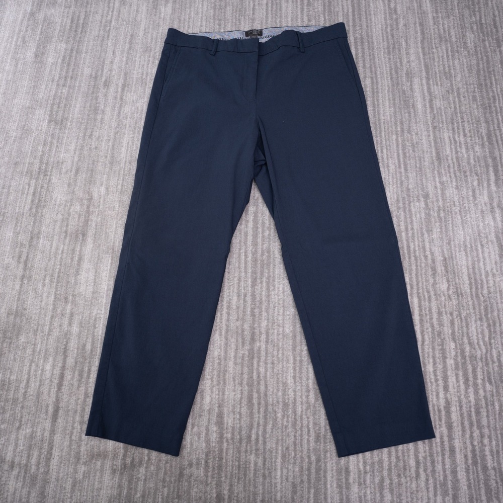 J. Jill Trousers Womens 12 Petite Navy Blue Good Wearever Refined Woven Copped